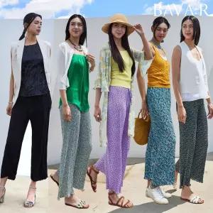 (바바르)패턴 주름 와이드팬츠 5종 세트할머니옷 플리츠바지 원피스 냉장고 편한 여름 여성 몸빼 고무줄 촌