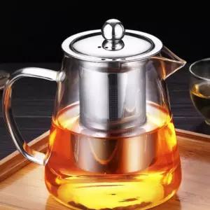 포트 차 우리기 내열 강화유리 티팟 1.3리터 인쇄옵션 주전자 메이커 다원 로하 찻주전자 유리
