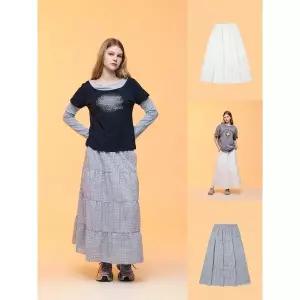 [인터크루]여성) 시어서커 티어드 롱 스커트 ITA2SL51A_CC