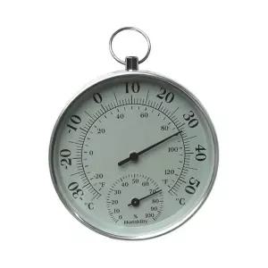 레트로 아날로그 온습도계 실버 실내 온도 측정 기 공구 도구 벽걸이 관리 온도계 온습도