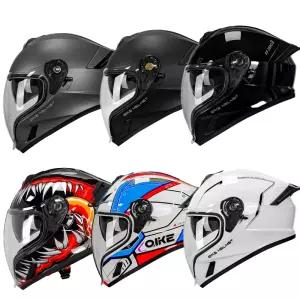 QIKE 오토바이 풀페이스 경량 바이크 하이바 추가 이중 사계절 헬멧