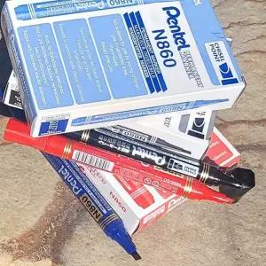 펜텔 무공해 eco 유성마카 매직-사각닙 1다스(12자루)굵은 유성 표시용 매직 마커 굵은