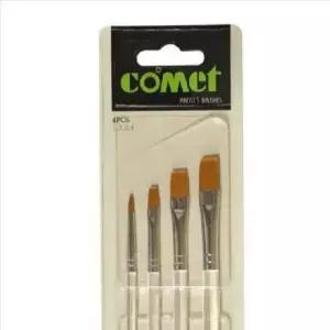 코매트 디자인 구성붓 4본세트 1 2 3 4붓 구성 평붓 포스터 학생미술 미술용 용붓 스텐실 모양