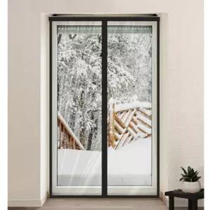 100x210 검정 현관 방문 방풍비닐 커튼 자석 비닐 커텐 바람막이 투명 방한 막이 지퍼형