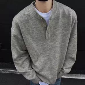 남자 헨리넥 니트 스웨터 데일리 캐주얼룩캐주얼 남성 겨울티셔츠 패션 봄니트 가을 신상상의 클래식 고급