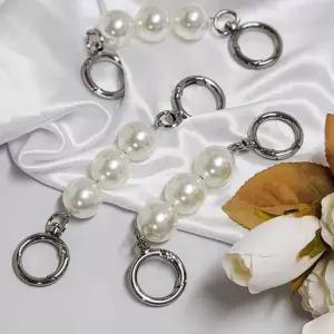 핸드폰진주스트랩 포인트 연장 스트 14cm 실버체인줄 가방스 인스 인끈 장식 부속품 손잡이 장식끈 가방끈