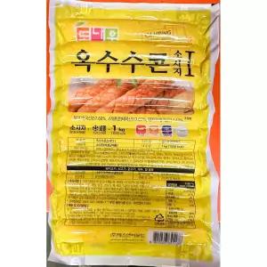 콘 소시지 (도나우 냉동 1K)즉석 식당 부대찌개 소세지 업소용 캠핑 바베큐