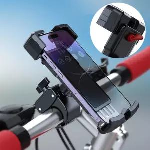 자전거 오토바이 핸드폰 거치대 휴대폰 이중잠금 유모차 킥보드 스마트폰 바이크 각도조절 360도회전