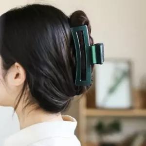 글리터 오로라 대왕 집게 핀 당고 긴 머리대형핀 심플 올림머리 빅사이즈 사각 페인팅 감성