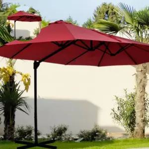 테라스 특대형 정원 카페 그늘막 파라솔 물통 각도조절 폴딩 세트