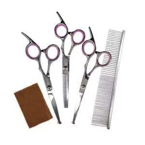 반려견 미용 안전 가위 세트 틴닝 일자 커브 빗일자 강아지 강아지애 얼굴 애귀 귓털 애가 숱가