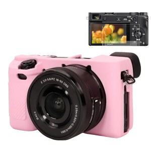 소니호환 알파 A6400 A6300 카메라 소프트 실리콘 보호 커버 스킨 / 6300 디지털 케이스 - 핑크용 포켓