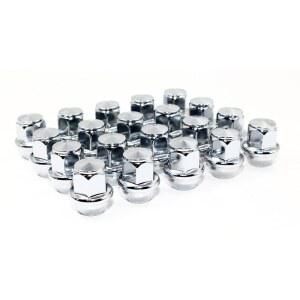 포드 포커스 퓨전 이스케이프 링컨 MKC MKZ 팩토리 휠용 베리텍 12X1.5MM 3/4 19MM 헥스 1.25인치 31.75MM 길이 크롬 OEM 스타일 대형 도토리 시트 러그 너트 20개 세트