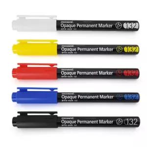 모나미 불투명132 네임펜 12자루 어두운곳 유리 나무유성잉크 마커 네임 마카 매직 컬러