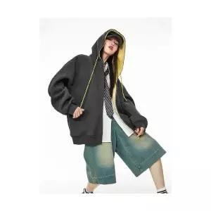 남성 코디룩 집업 가디건 빈티지 배색 후드 가을 트레이닝 카디건 커플 캐주얼 인기3