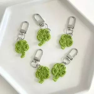 미니 네잎클로버 뜨개 키링 행운 에어팟 커플 귀여운 (WFJEOZ1)