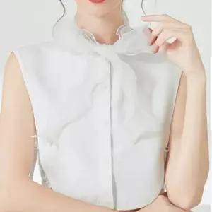 러플 스트랩 페이크 블라우스 카라넥 셔츠 레이어드 페이크카라 넥케이프 레이스카라
