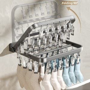 BEISHI 벽걸이 접이식 알루미늄 옷걸이 IN 욕실 수건 클립 액세서리 양말 세탁 방풍 CLOTH 건조