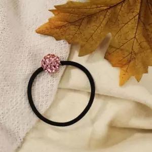 크리스탈 방울 큐빅 머리끈 핑크 헤어핀고무 머리 슈슈 줄끈 미니