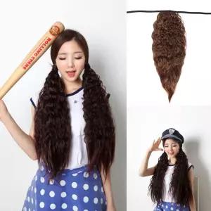 묶음형 포니테일 롤링츄팝 고열사 트위스트펌 긴머리부분가발특수코팅 츄팝 여성 여자 패션 학생 헤어스타