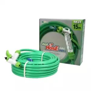 다용도 엔젤호스15m 급수세차청소용 분사기포함용 잔디 원예 원예용 카트 물호스 릴호스 긴호스