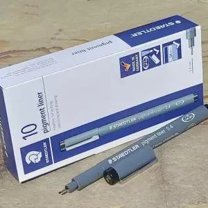 스테들러 0.4mm Fineliner pigment liner 블랙 1다스꾸미기펜 꾸미기재료 데코용품 그림그리기 만화 사인