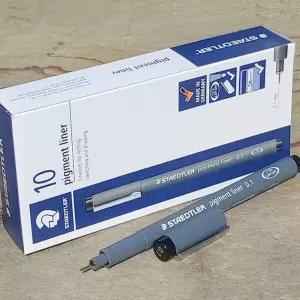 스테들러 0.1mm Fineliner pigment liner 블랙 1다스꾸미기펜 꾸미기재료 데코용품 그림그리기 만화 사인