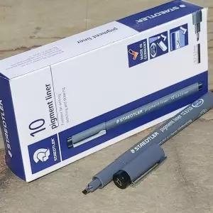 스테들러 2.0mm Fineliner pigment liner 블랙 1다스꾸미기펜 꾸미기재료 데코용품 그림그리기 만화 사인