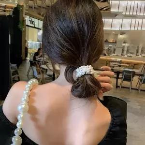 [더블디] 진주장식 곱창밴드 여리여리 헤어끈 BLH754