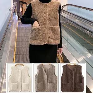 램스울 여성양털조끼 뽀글이 베스트패딩 겨울 뽀이 퍼조끼