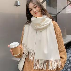 유행 타지 않는 부드러운 여성 솔리드 스카프 숄패션목도리 컬러머플러 칼라 단색 캐시미어 울머플러 모직