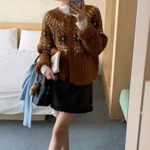 하트밍스 노르딕가디건 니트 겨울 가디건 여자 여성 레이어드 두꺼운 여성울 예쁜