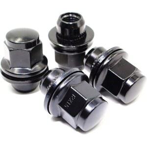 토요타 타코마용 12X1.5 베리텍 MAG OEM 팩토리 워셔 스타일 블랙 러그 너트 4개 세트 SR5 프리러너 TRD 오프로드 리미티드 재고 교체 VPE-5307BK-4