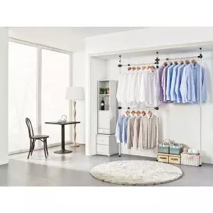 업그레이드 행거 3단폴 스탠드 옷정리 옷방 원룸 고정식 드레스 걸이 고정형