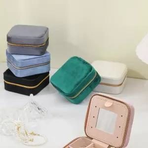 벨벳 휴대용 여행용 미니 주얼리 정리함 박스 악세사리 보석함 케이스 목걸이 귀걸이 반지 보관 선물 보관
