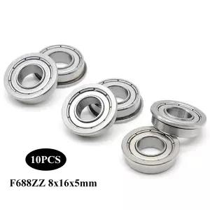 10Pcs F688ZZ 플랜지 F688Z 미니 볼 베어링 보어 3D 프린터 부품 용 8mm 벽 금속 차폐 플랜지 베어링