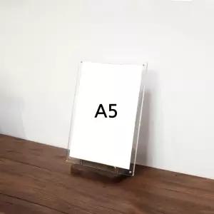 테이블 POP꽂이 A5 아크릴 자석 L형 우드거치대안내판 홍보물 인쇄물 전시회 행사 투명 메뉴판