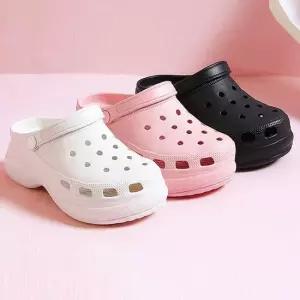 여성 키높이 통굽 고무 뮬 슬리퍼 데일리 물놀이 신발 여성슬리퍼 여름슬리퍼