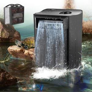 푸에우투 업그레이드 거북이 탱크 필터 조절 가능한 내부 수족관 조용한 파충류 폭포 3단계 생물 여과 저수위