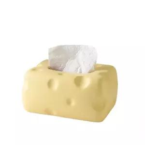 몽실 세라믹 치즈 티슈 화장지 케이스 2color 모양 휴지스 꽂이 커버 테이블 각보관함 모던 거실 인테리어