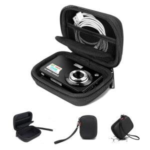 디지털 카메라용 Cwatcun 휴대 및 보호 케이스 AbergBest 2.7인치 LCD 코닥 픽스프로 / 캐논호환 파워샷 ELPH 180 190 DSCW830 여행용 카메라 방수 충격 방지 - 블랙