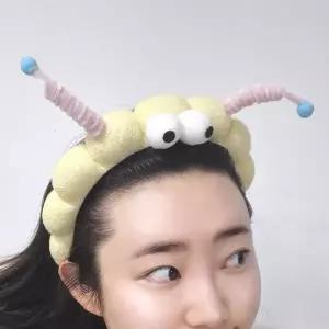 옐로우 캐릭터 세안 헤어밴드 머리띠 얼굴 세안용 머리끈