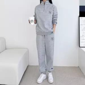 여자 기모 반집업 조거 트레이닝 세트 깔끔한 패션운동복 반집 겨울 여성