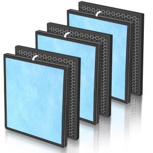 HSP001 스마트 트루 헤파 공기청정기용 3팩 필터 교체 미세 프리 4단계 여과 활성탄 냉촉매 및 H13