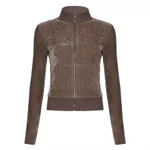 빈티지힙 락모어 Y2K 벨벳 크롭 집업단색니트 여성 패션 여자 라운드 셔츠 긴팔 봄신상 니트