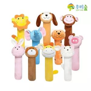 삑삑이 귀염둥이 동물친구 헝겊막대인형 장난감 10종 정서발달 촉각놀이용 보들보들