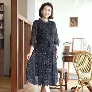 [하프클럽/쉬즈마담]N2672 눈꽃 프릴  주름 쉬폰 원피스 엄마옷