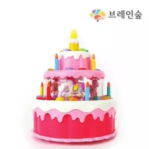 불빛 회전 멜로디 3단 케이크 모형장난감 감성발달 집콕놀이 조카선물 유아완구
