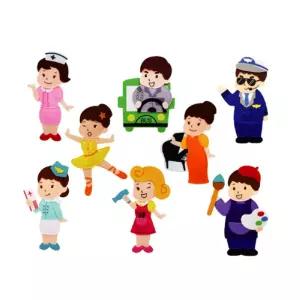 펠트 찍찍이 교육자료 모형 직업3 8종별역할놀이 소꿉 체험 재미있는장난감 여자 학습 남아 여아 있는