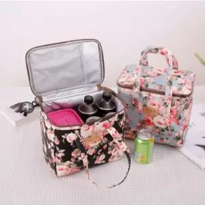 (쓰리몰) 엔티크플라워-보온 보냉가방 쿨러백도시락 보온보냉 이유식 나들이 미니보냉 보온 아이스 쿨러 쿨